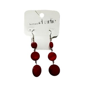 3 tiered Cranberry circle dangling Earrings from Charming Charlie